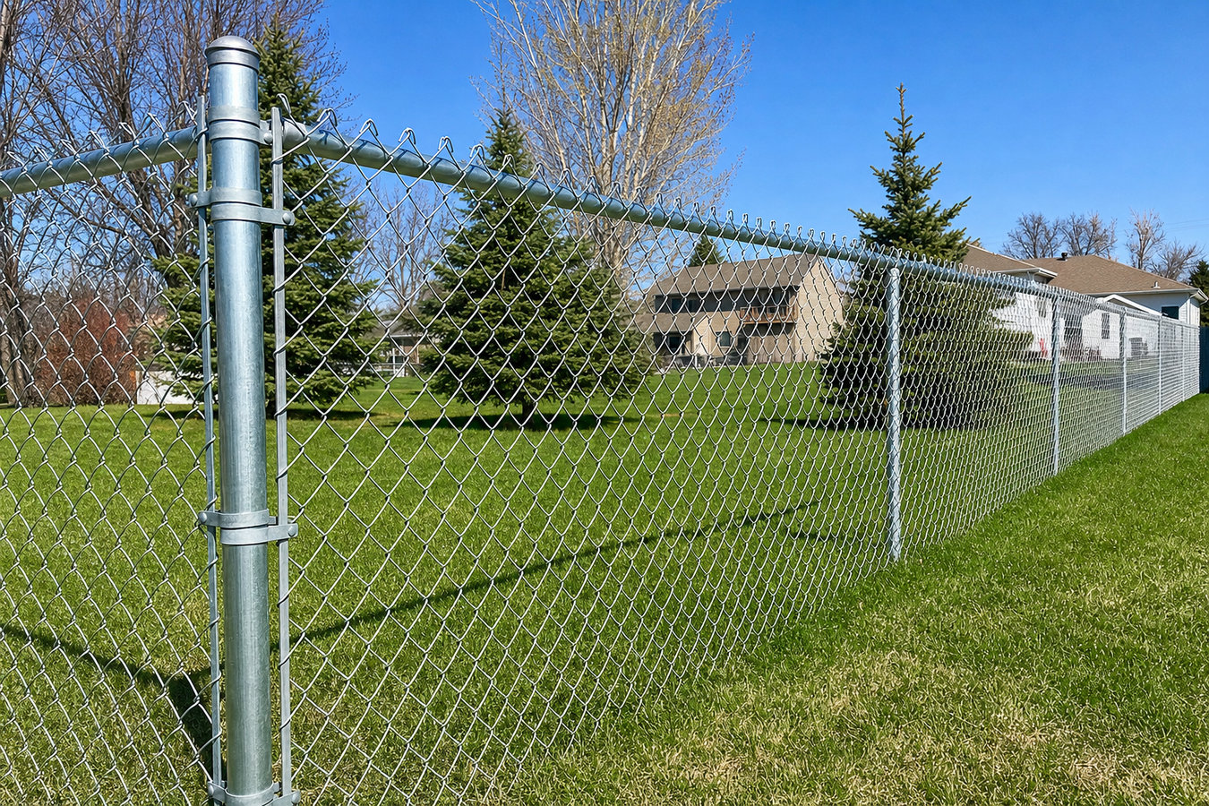 Chain link fence installation