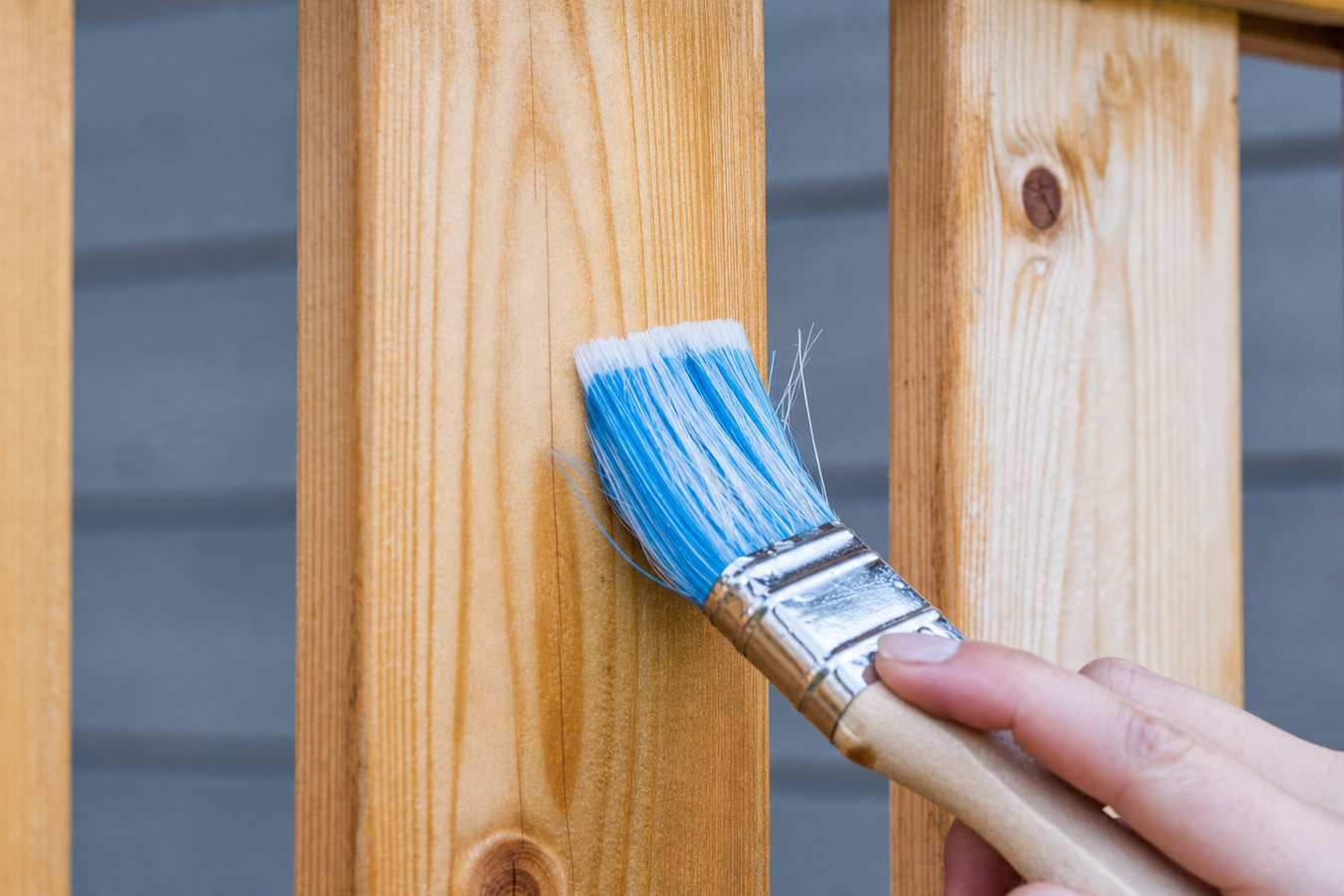 Fence staining and sealing